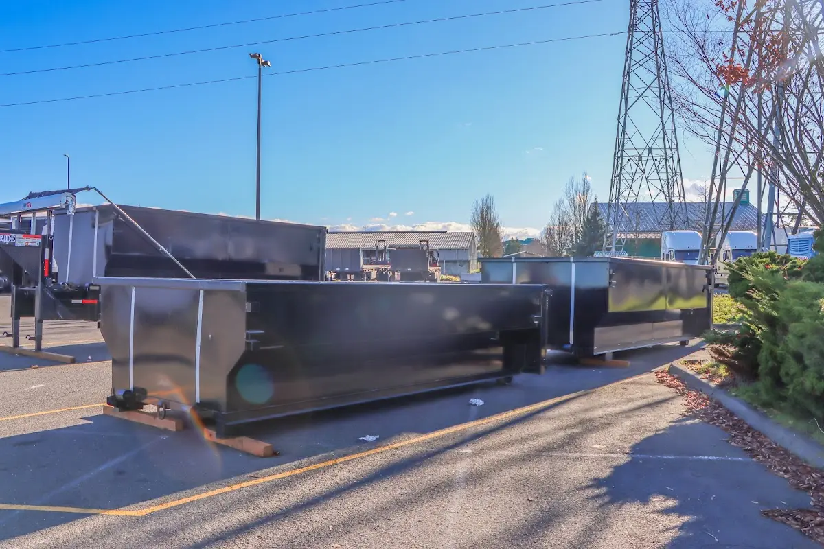 Roll-off dumpster ready for waste disposal at job site for Estate Cleanout Dumpster Rental in Rolla